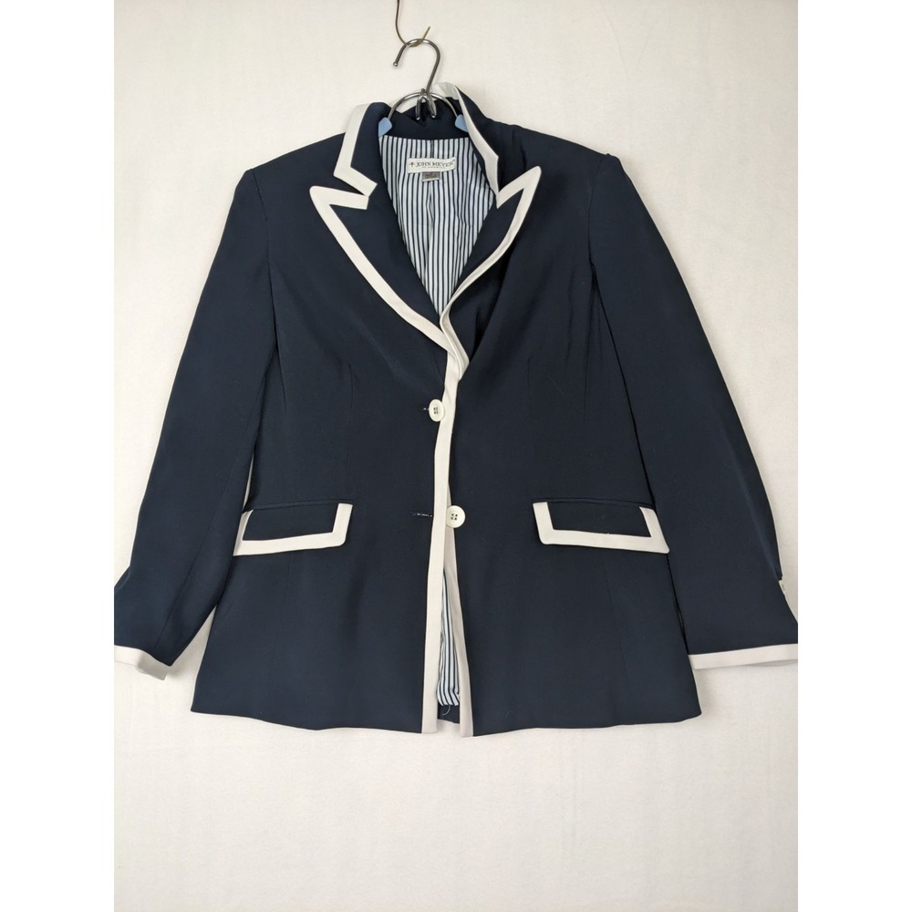 John Meyer Womens Navy Blazer Jacket Size 12 Polyester